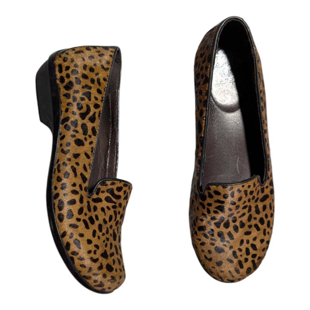Dansko Leopard Print Tan and Black Flats